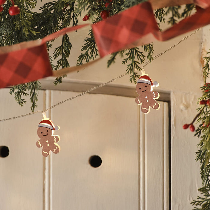10 Gingerbread LED String Lights