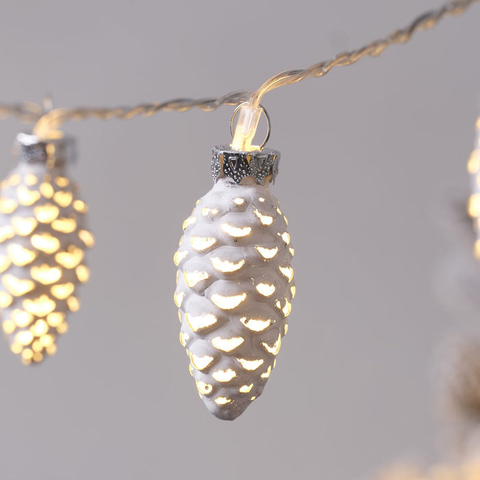10 Glass Pinecone LED String Lights