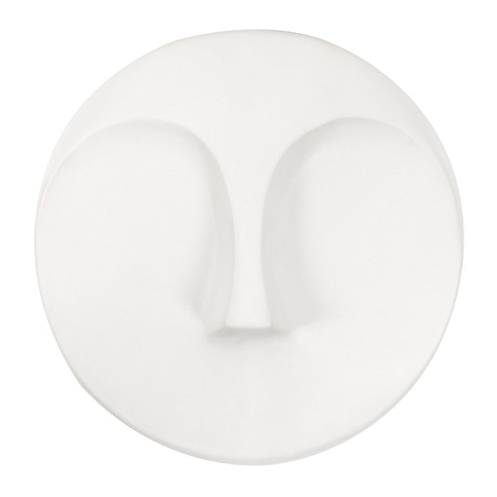 10" Matte White Round Face Wall Sculpture