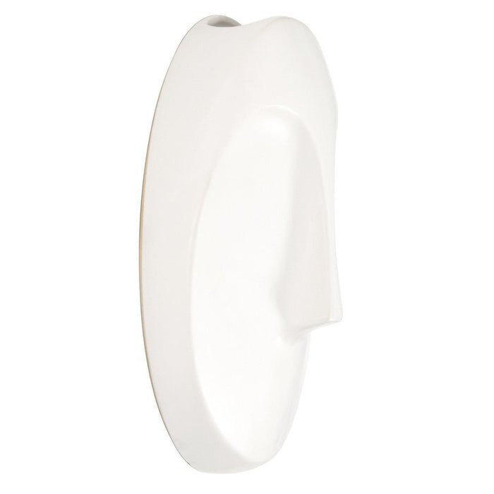 10" Matte White Round Face Wall Sculpture