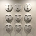 10" Matte White Round Face Wall Sculpture