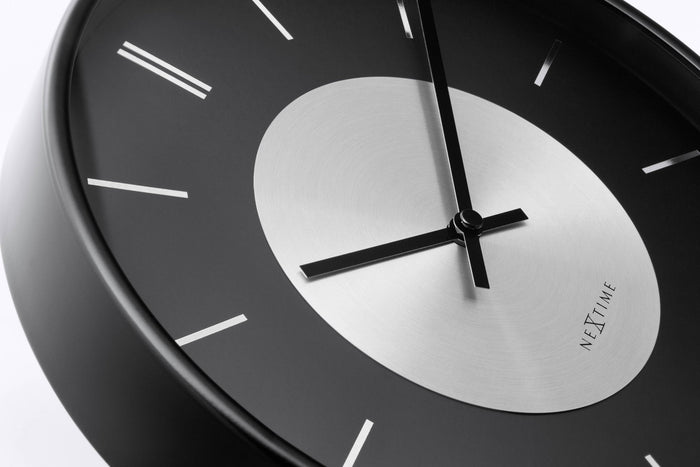 10" NeXtime Retro II' Black Metal Wall Clock