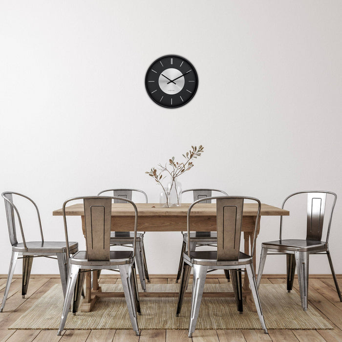10" NeXtime Retro II' Black Metal Wall Clock