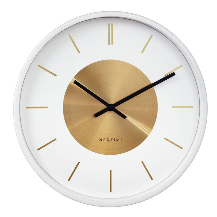 10" NEXTIME Retro II' White Metal Wall Clock
