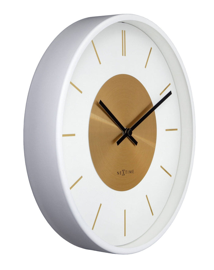 10" NEXTIME Retro II' White Metal Wall Clock