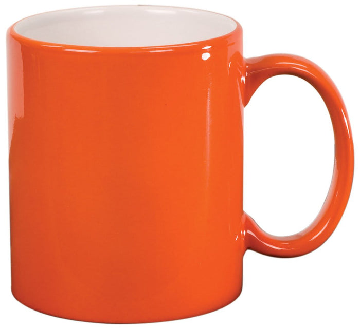 11 oz. Orange Ceramic Round LazerMug