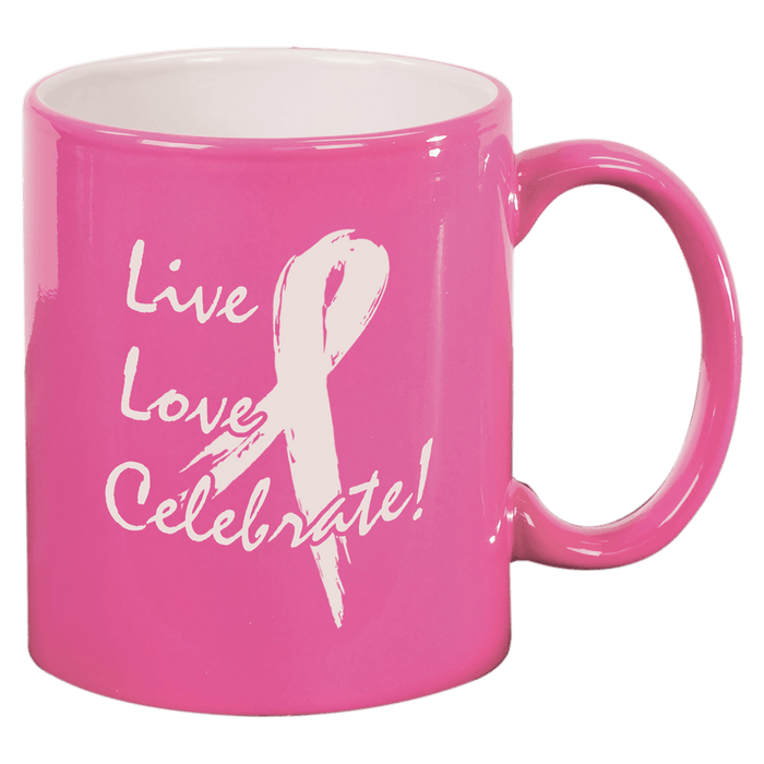 11 oz. Pink Ceramic Round LazerMug