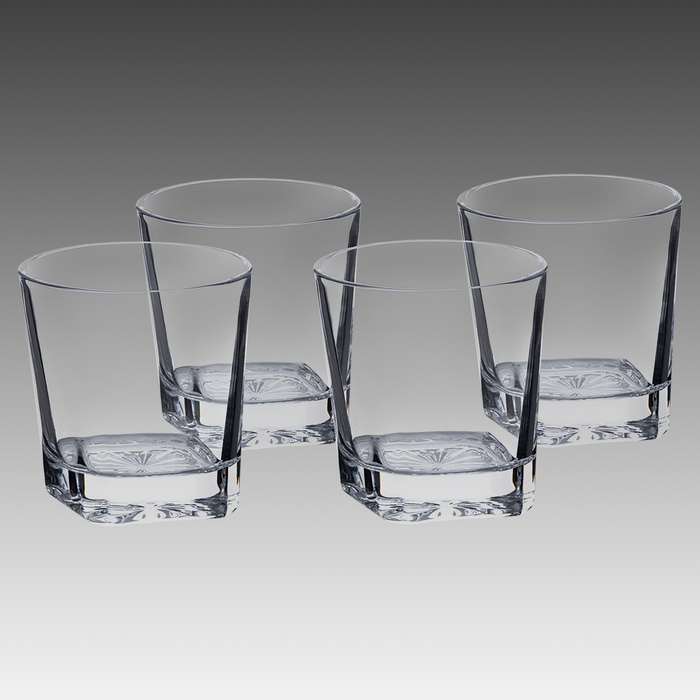 11 oz. Square Rocks Glasses in Gift Box w/Printed Sleeve