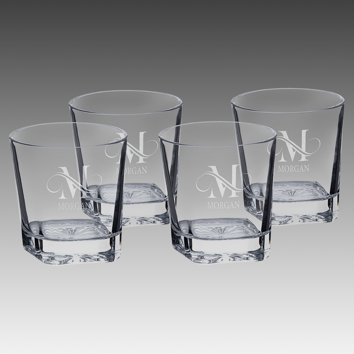 11 oz. Square Rocks Glasses in Gift Box w/Printed Sleeve