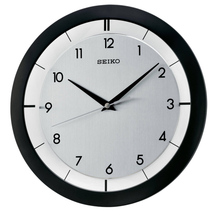 11" Seiko Black St. James Metal Wall Clock