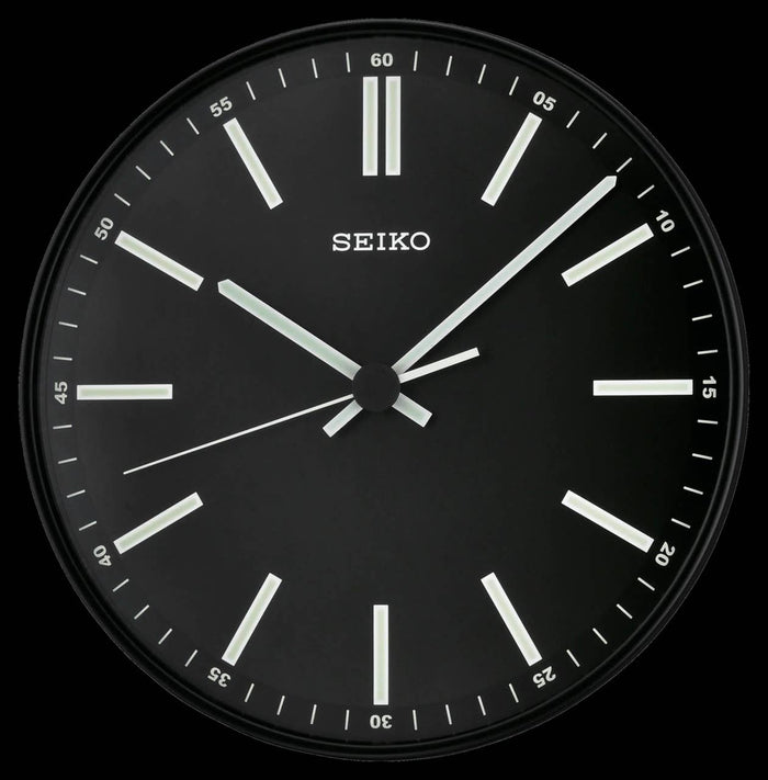 11.5" Seiko Landon Black Wall Clock