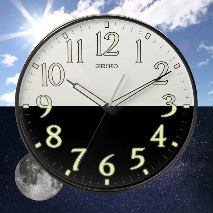 11.5" Seiko Landon Black Wall Clock