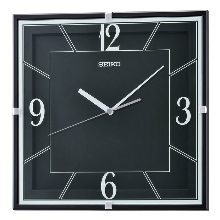 11.5" Seiko Square Black Lanvin Wall Clock