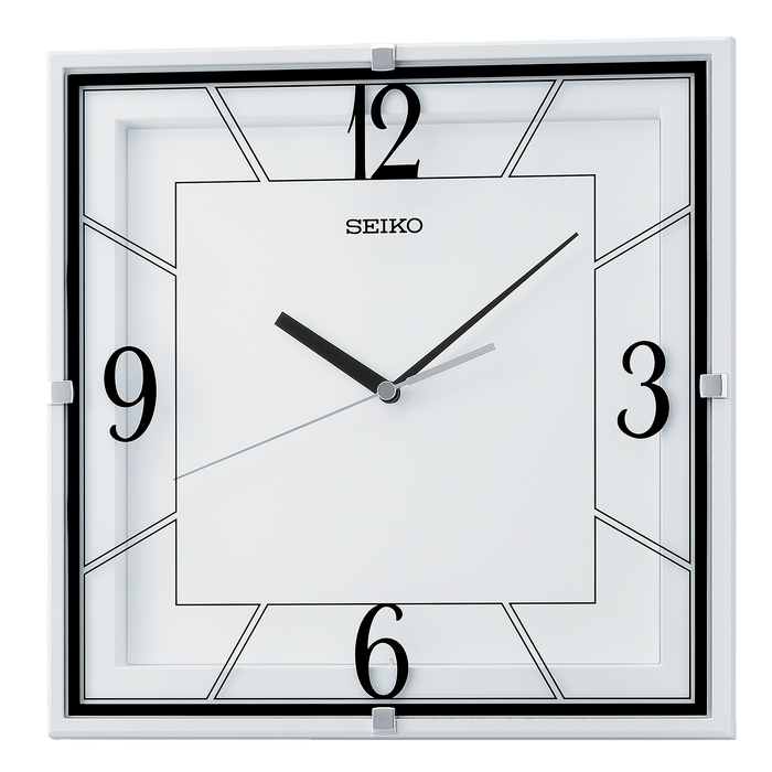 11.5" Seiko Square Black Lanvin Wall Clock