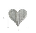 12" Farmhouse White Wash Wooden Heart
