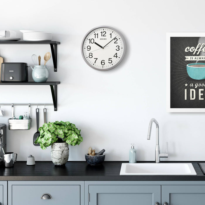 12" Gray Seiko Office Wall Clock