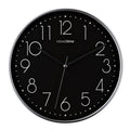12" Hometime Round Black Wall Clock Silver Hands