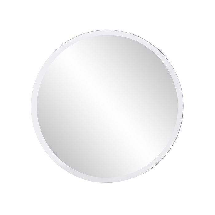 12" Minimalist Round Wall Mirror With Beveled Edge