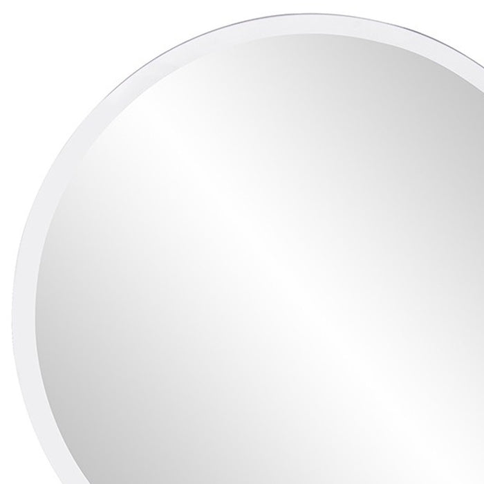 12" Minimalist Round Wall Mirror With Beveled Edge