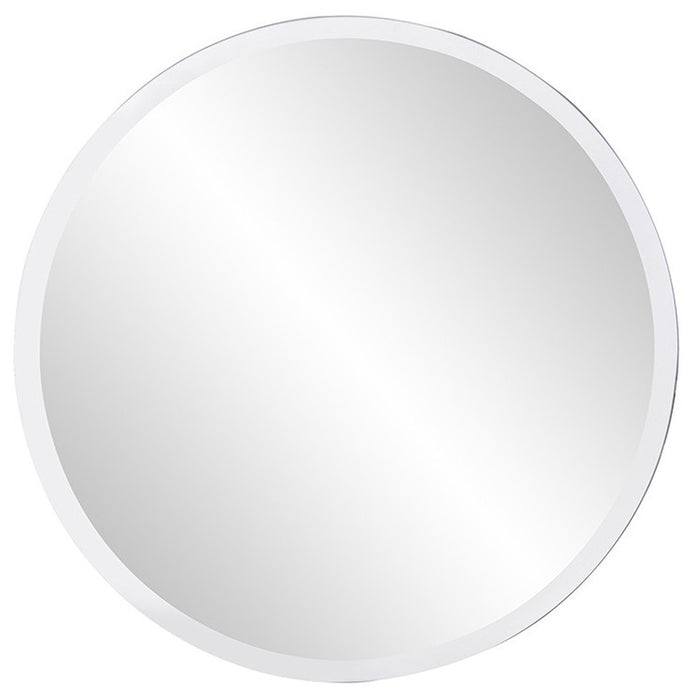 12" Minimalist Round Wall Mirror With Beveled Edge