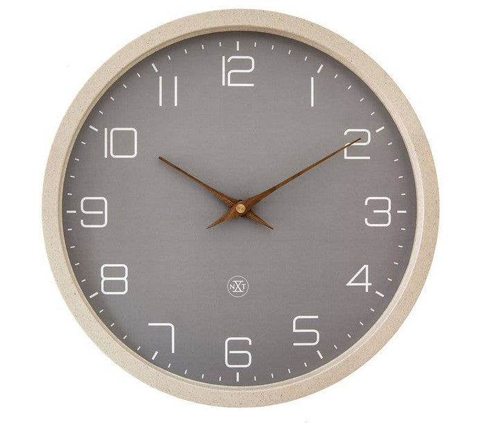 12" NeXtime 'ECO' Paper & Bioplastic Beige Wall Clock
