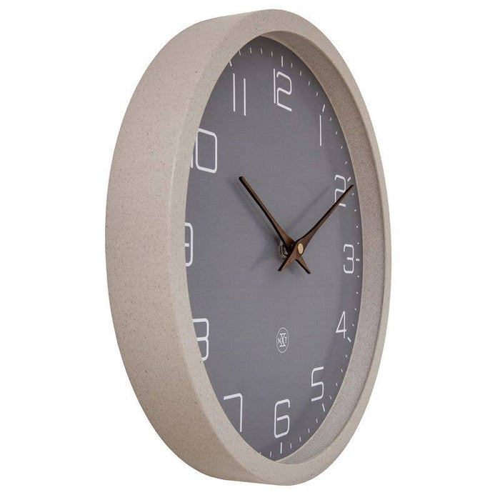 12" NeXtime 'ECO' Paper & Bioplastic Beige Wall Clock