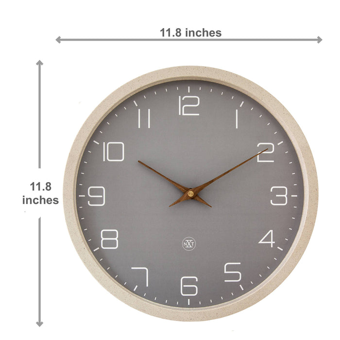12" NeXtime 'ECO' Paper & Bioplastic Beige Wall Clock