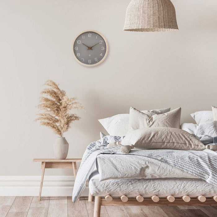 12" NeXtime 'ECO' Paper & Bioplastic Beige Wall Clock