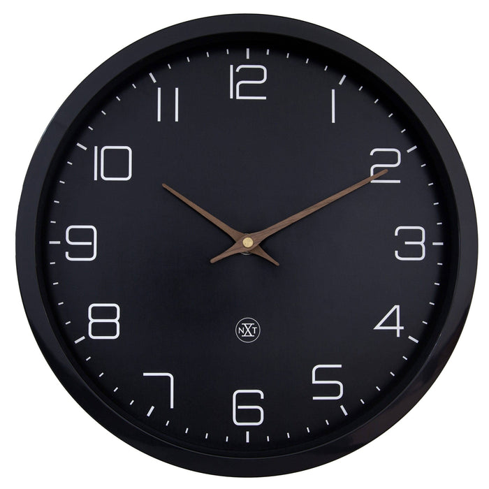 12" NeXtime 'ECO' Paper & Bioplastic Black Wall Clock