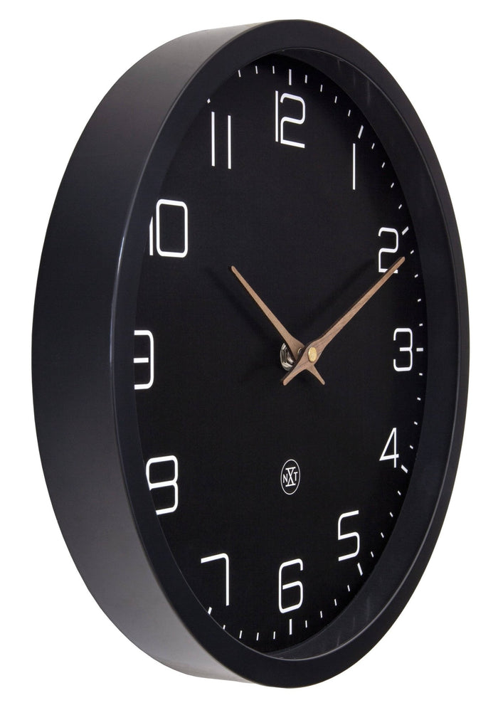 12" NeXtime 'ECO' Paper & Bioplastic Black Wall Clock