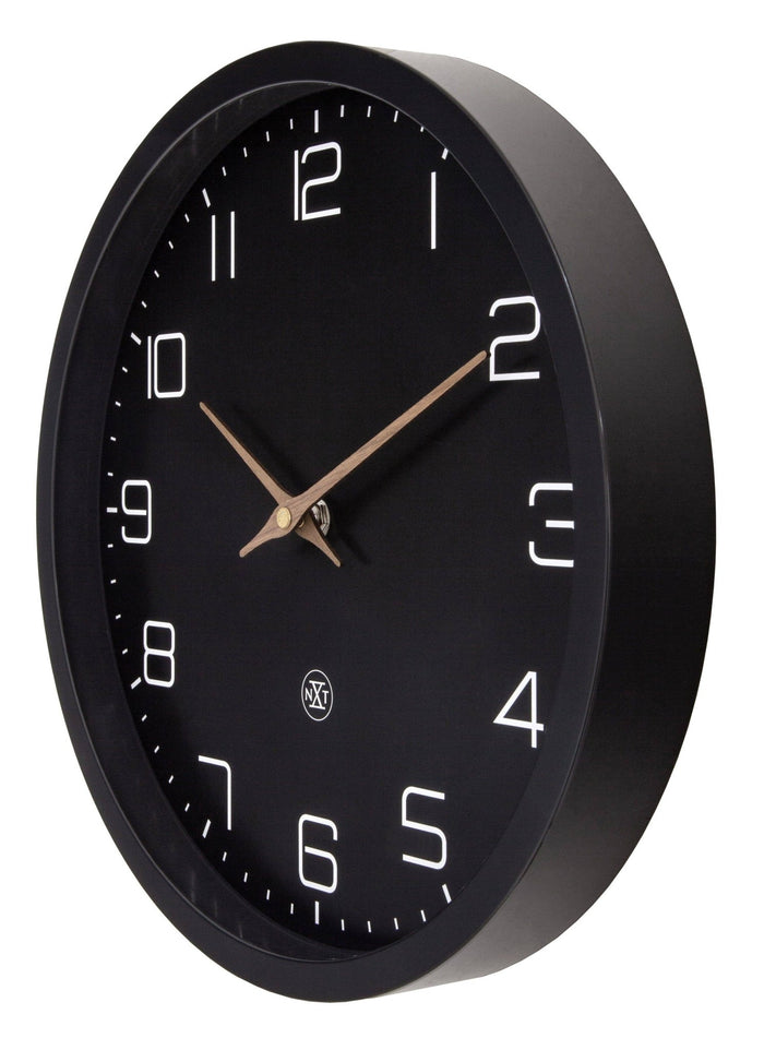 12" NeXtime 'ECO' Paper & Bioplastic Black Wall Clock