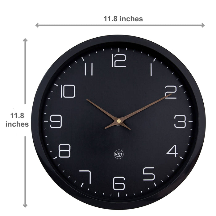 12" NeXtime 'ECO' Paper & Bioplastic Black Wall Clock