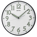 12" Seiko Black Watch Glow-in-the-Dark Wall Clock