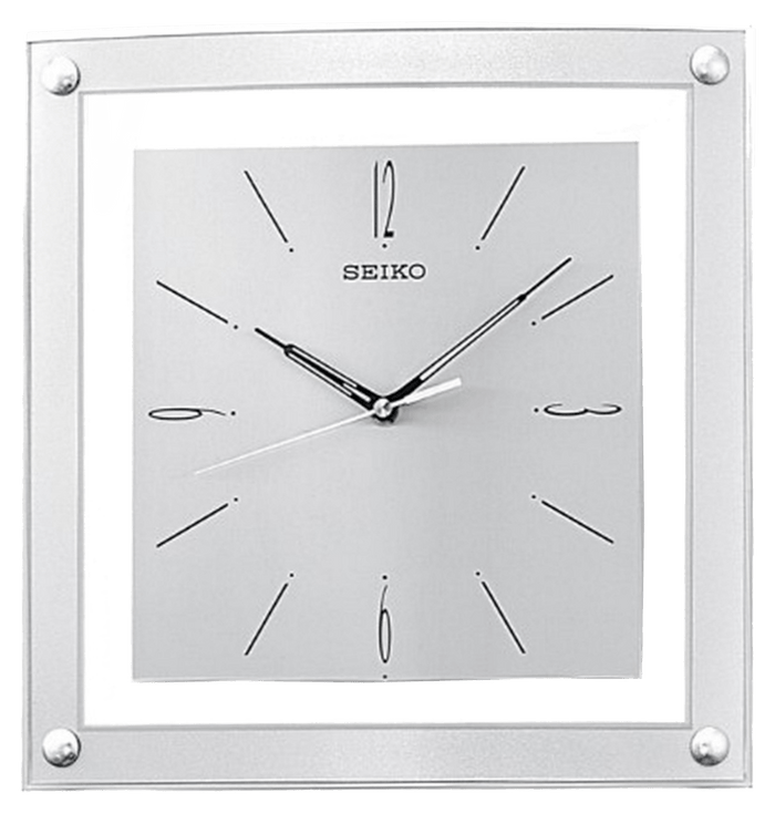 12" Seiko Elegant Silver & Glass Wall Clock
