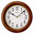 12" Seiko Round Faux Wooden Wall Clock