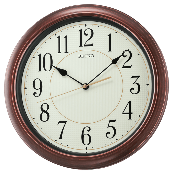 13" Seiko Numbered Wooden Finish Wall Clock