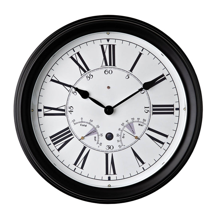 14" Hometime Black Wall Clock With Sound Controlled LED Light