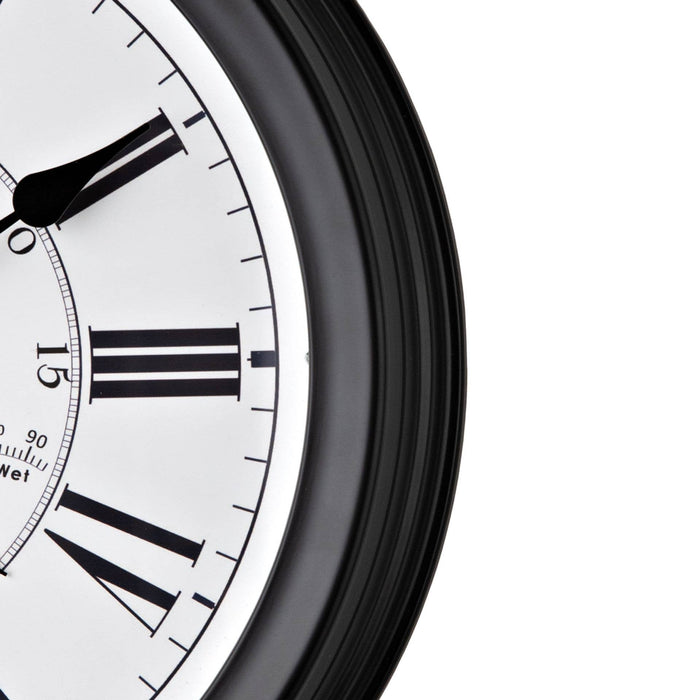 14" Hometime Black Wall Clock With Sound Controlled LED Light