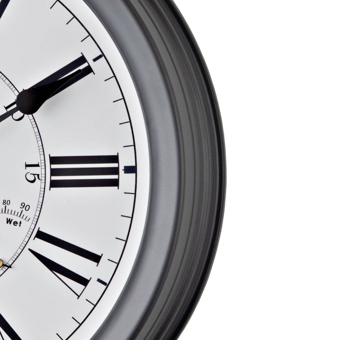 14" Hometime Gray Wall Clock With Sound Controlled LED Light Roman Dial