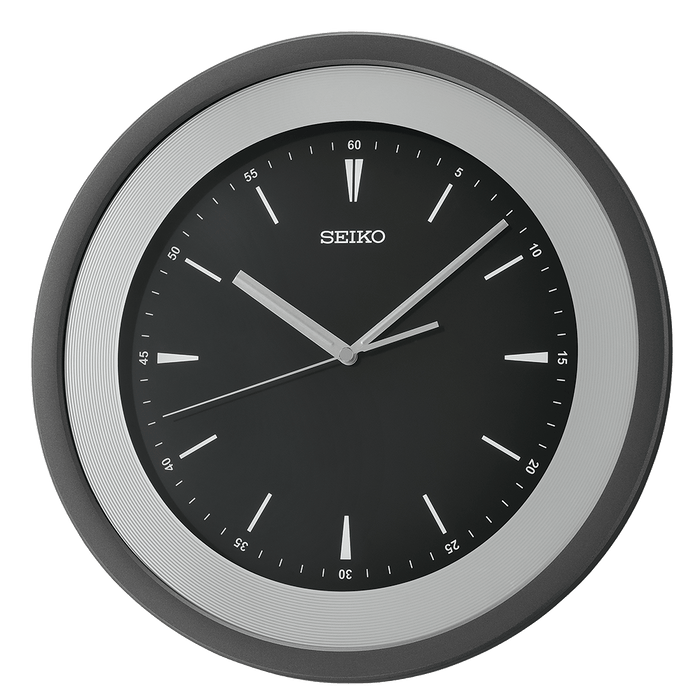 14" Seiko Rimu Mirrored Silver Rim Clock