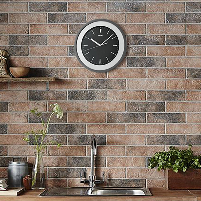 14" Seiko Rimu Mirrored Silver Rim Clock