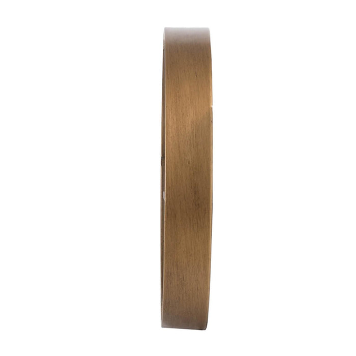 16" Round Gold And White Wood Analog Wall Clock