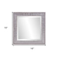16" Warm Gray Faux Wood Square Wall Mirror