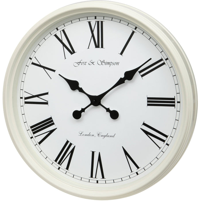 19" Vinceni 'Grand Central' Large Wall Clock in Cream