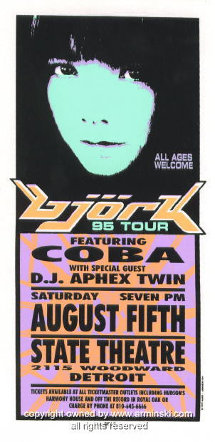 1995 Bjork w/ Coba & Aphex Twin Poster by Mark Arminski (MA-044)