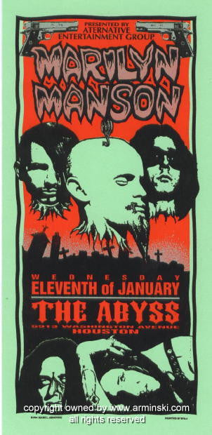 1995 Marilyn Manson - Abyss Concert Poster by Arminski (MA-017)