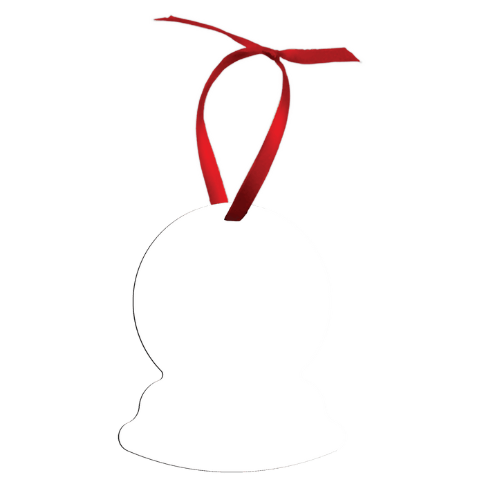 3.75" x 3" 2 Sided Gloss White Aluminum Snow Globe Ornament
