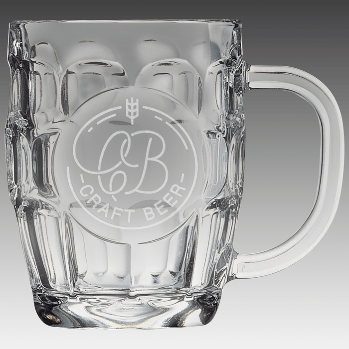 20 oz. Beer Mug with Oval Engraving Area and Handle