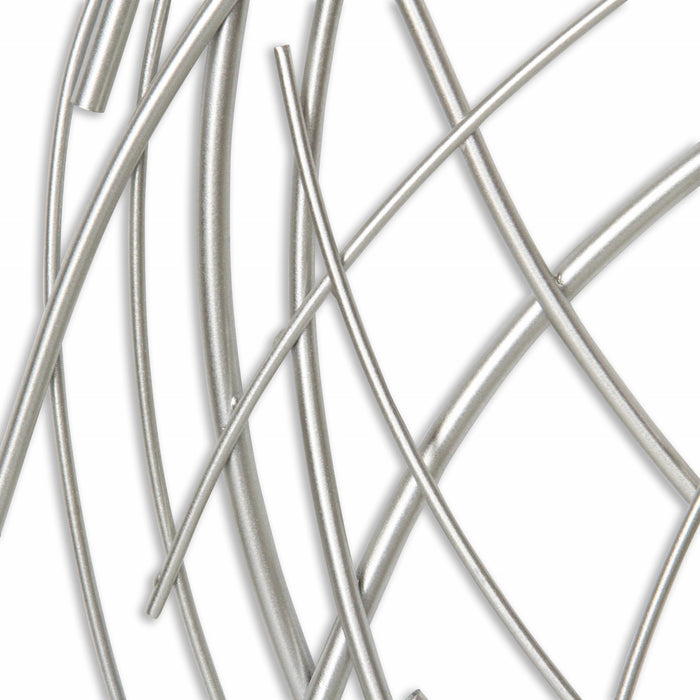 25.5" Silver Metal Abstract Round Hanging Wall Art