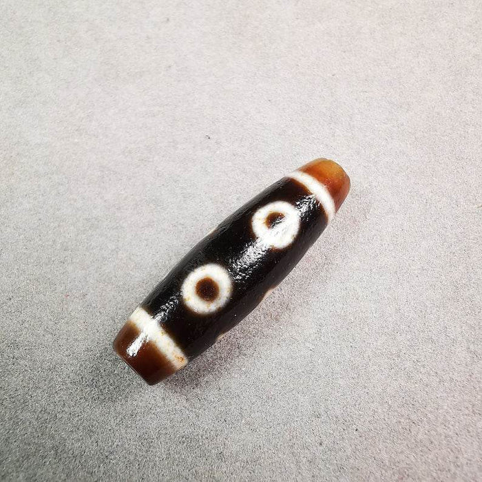 3 Eyed Dzi Bead - Tibetan dzi bead, view 5
